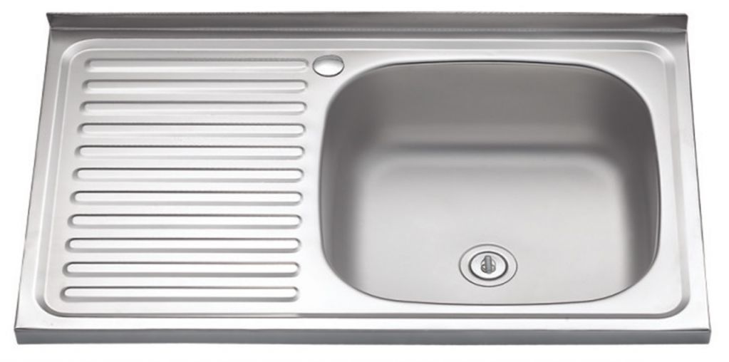 SS 201 single bowl kitchen sink with drainboard