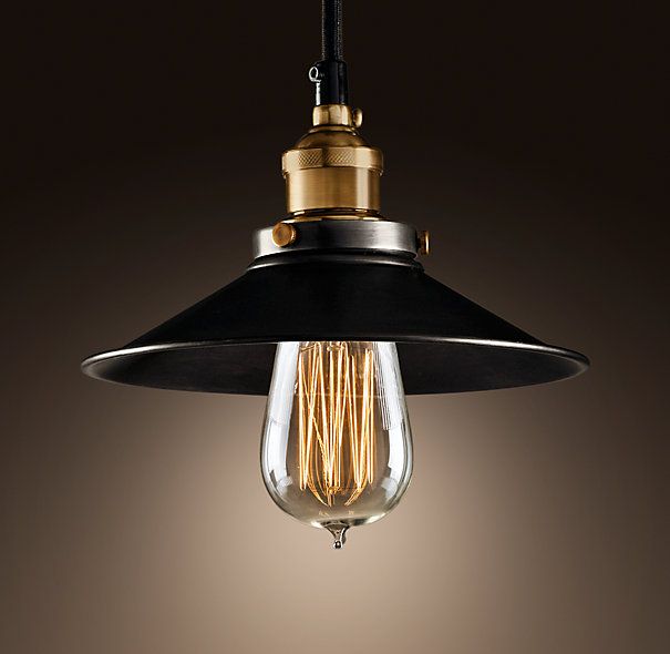 Premium Pendant Vintage Industrial Lamp Metal Filament Aged Steel