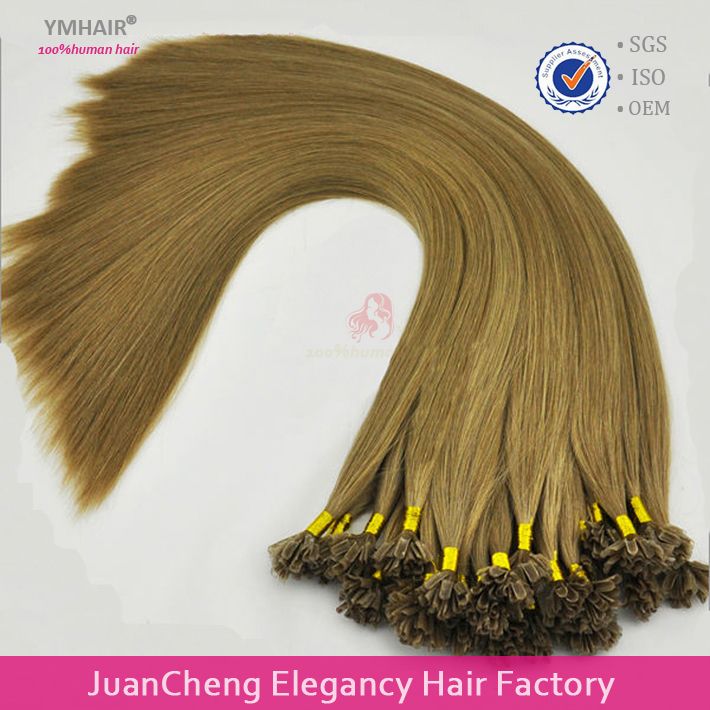 high quality remy human hair pre bonded  nail tip hair extensions