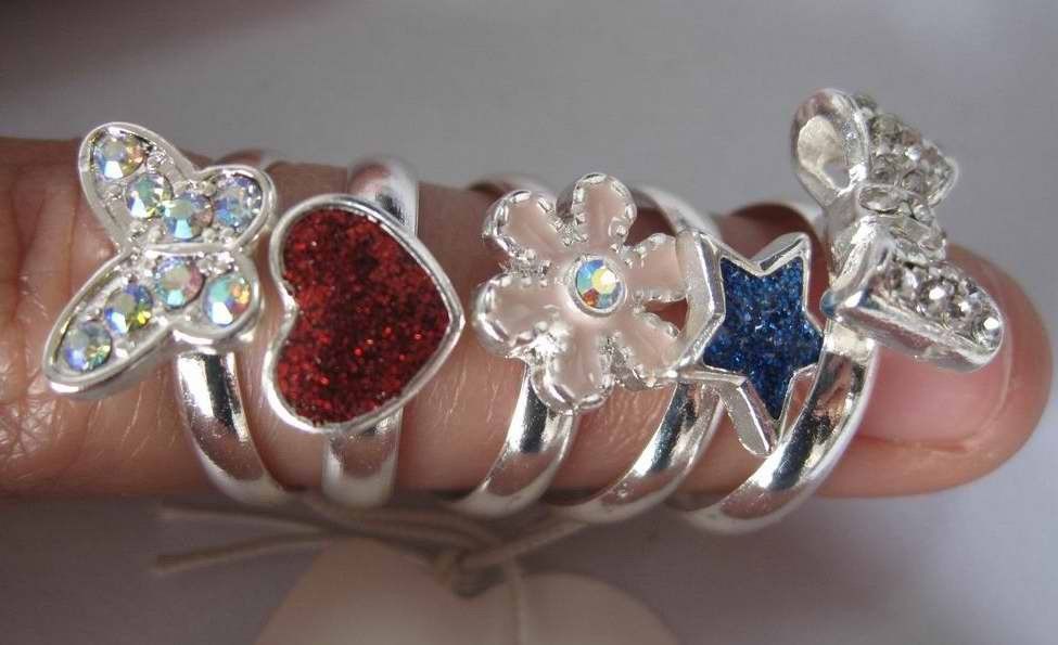 Ring with star/bow/flower/butterfly/epoxy