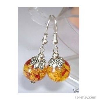 Tibet Silver Jewelry amber Earrings