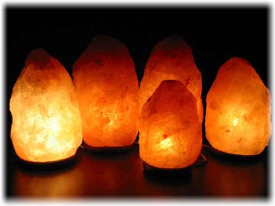 Lamps made of Salt Rock