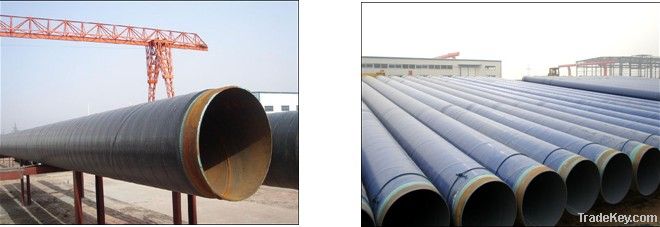 Black/blue 3PE Coating Spiral Steel Pipe