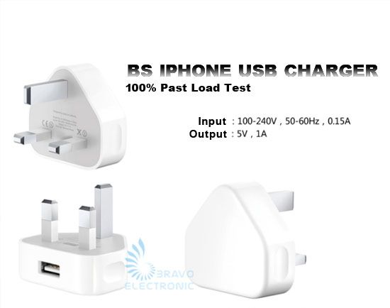 3 pin UK Plug AC Wall Power Adapter USB Wall Charger Home Charger Travel Charger for Iphone 4 4G 4S Ipad 2 3