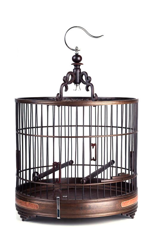 Vintage Chinese Rosewood Bird Cage for Home Decoration