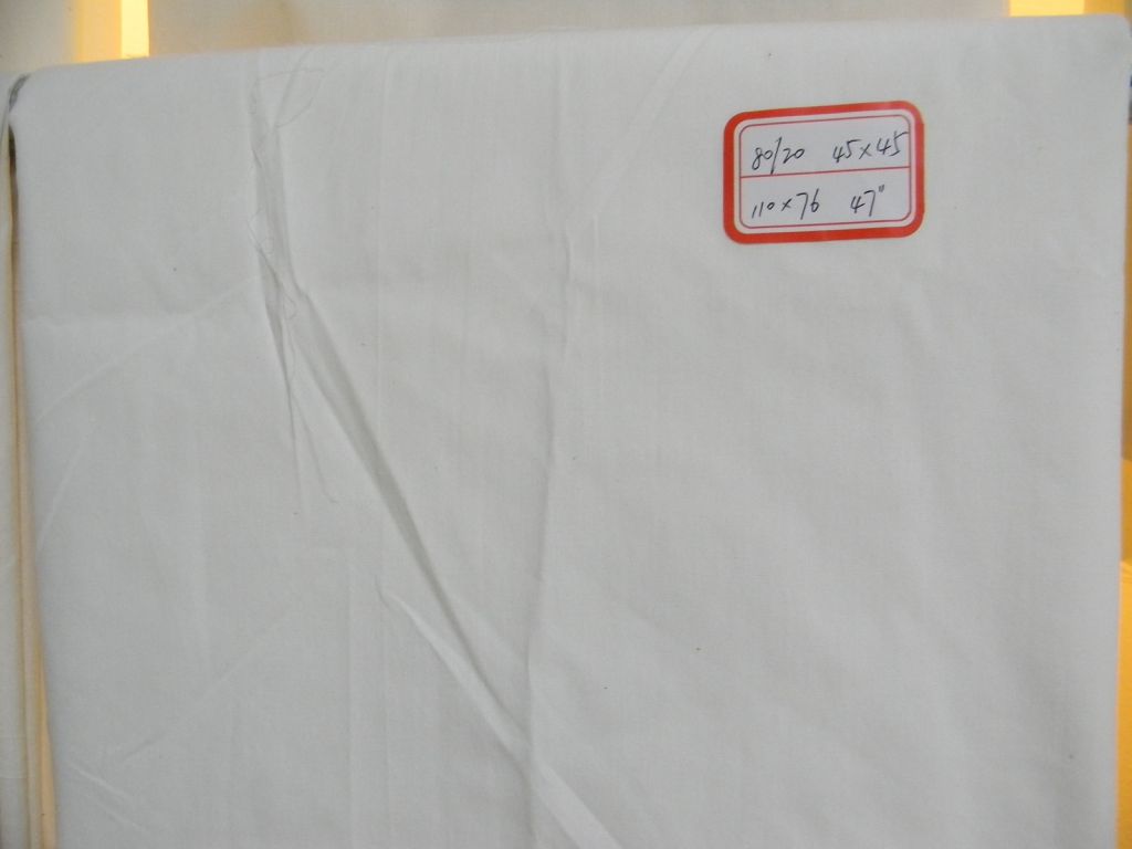 Polyester-cotton bleached fabric used for pocket linning