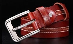Genuine Leather Pin Buckle Belt