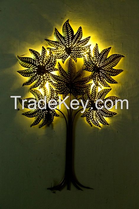 Gold leaf tree with led