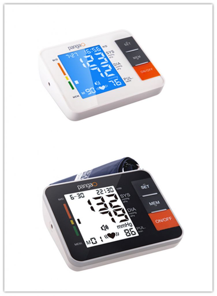 Pangao Arm Digital Blood Pressure Monitor with Blue or White Back-light