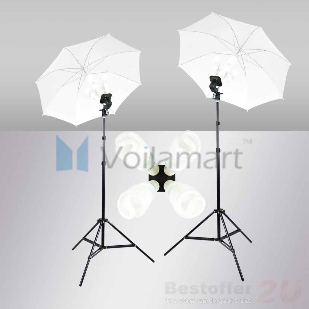 New Studio Photography Soft White Umbrella Light Lighting Stand Kit 8 X 45w