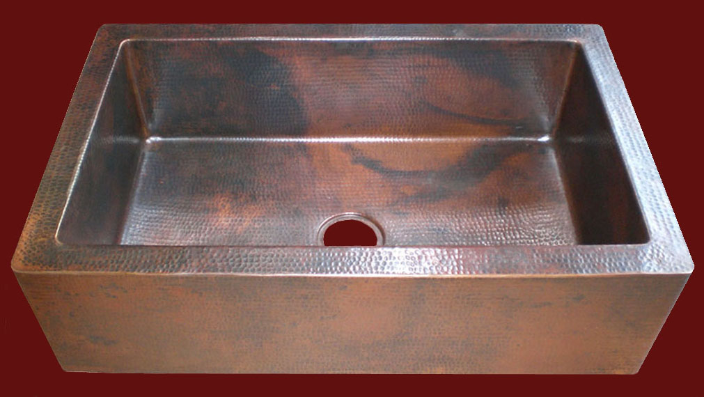 COPPER FARMHOUSE KITCHEN SINK 33X22"