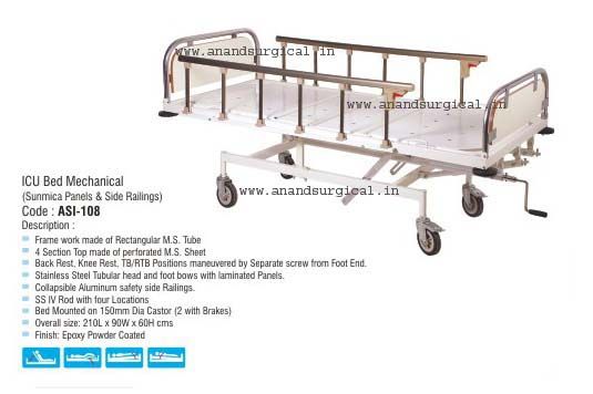 ICU Bed Mechanical (Sunmica Panels &amp;amp; Side Railings)