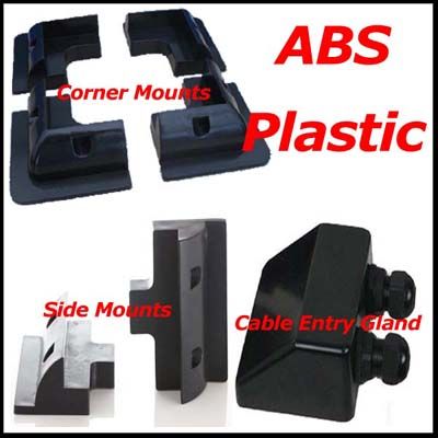 ABS Plastic Solar Panel Corner Mounting Bracket, Cable Entry Gland
