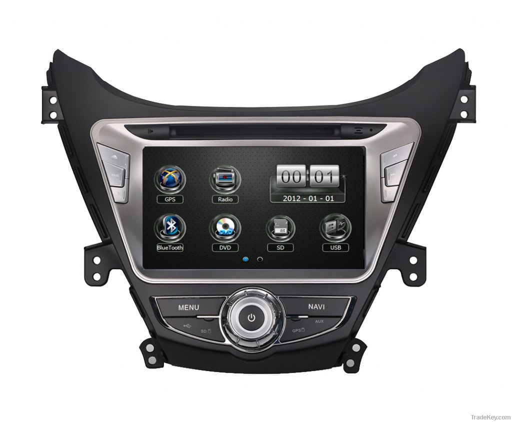 8 inch car DVD player  for ELANTRA with GPS /BT/IPOD