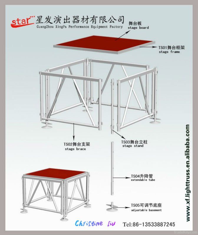 xf-star cheap aluminum stage trusses/aluminum truss / wedding Stage tr