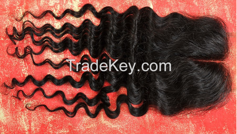 Cheap  100% human hair lace top closure 4"x4"  brazilian hair  