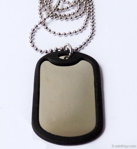 supply blank dog tag with ball chain