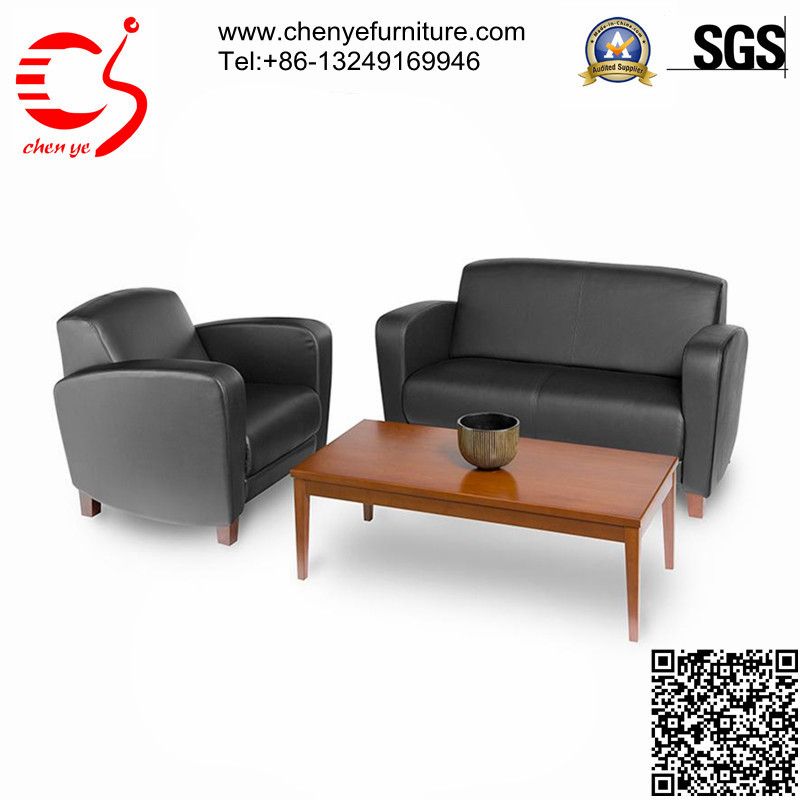 Modern Leisure Leather Black Office Sofa (CY-S0031)