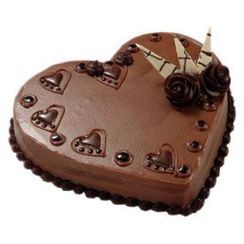 Heart Shaped 1 Kg. Chocolate Cake