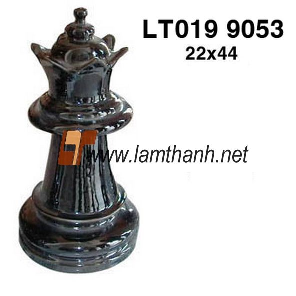 Black Chess Glazed Garden Ornament