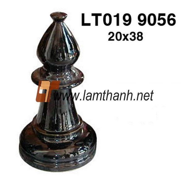 Black Chess Glazed Garden Ornament