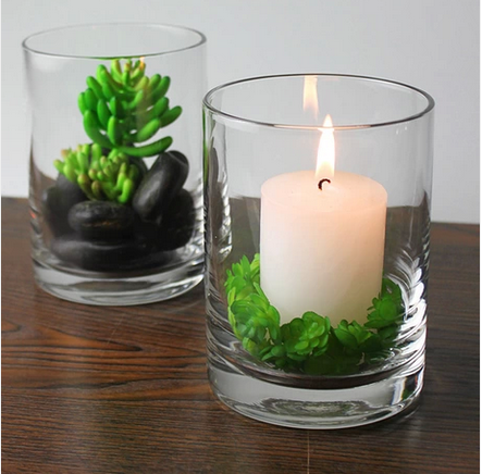 glass candle cup for tealights or votives