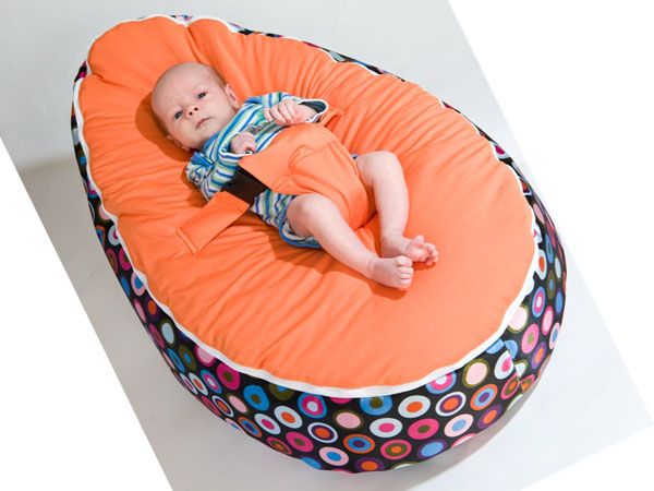 Velvet top microsuede PVC base baby bean bag with harness