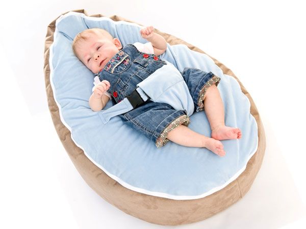 Velvet top microsuede PVC base baby bean bag with harness