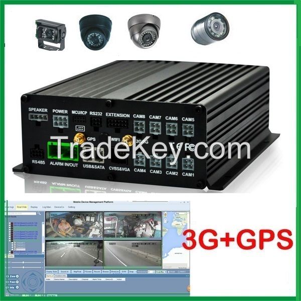 WKP 8CH HDD Vehicle Mobile DVR CW Series Video Surveillance Car Security Products D1/HD1/CIF 3G WIFI