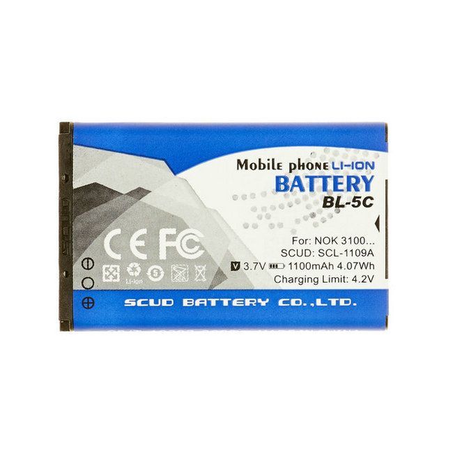 SCUD li-ion  Phone Battery For Nokia BL-5C In 1100mAh