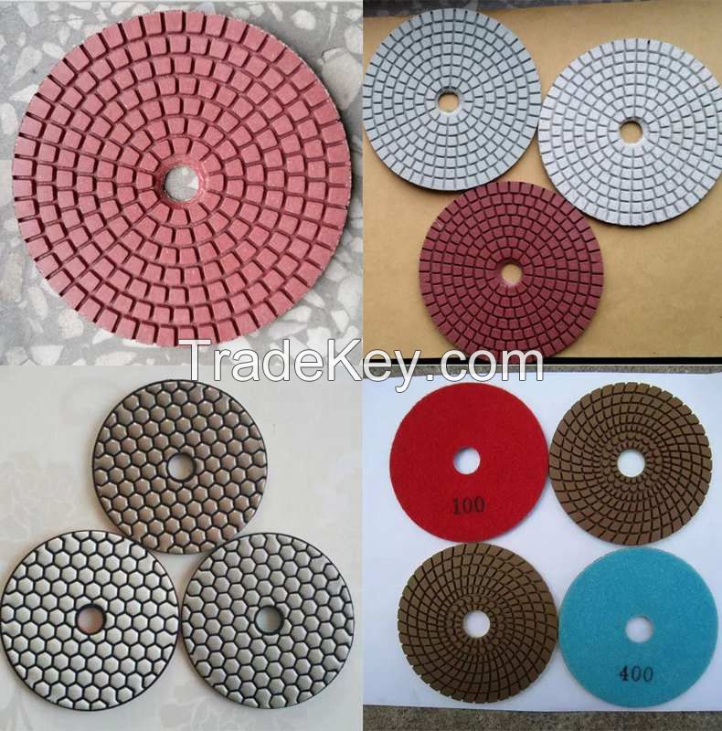 resin bonded 100mm 125mm 4&quot; 5&quot; 3 step diamond wet polishing pad for granite marble tile stone