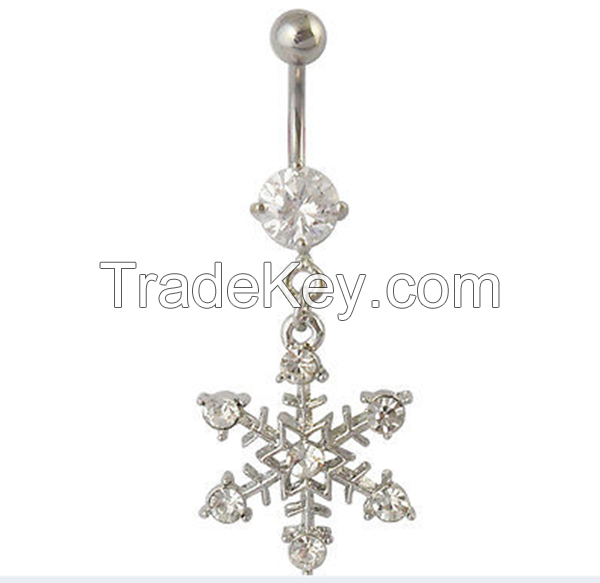 Crystal dangle navel belly piercing jewelry