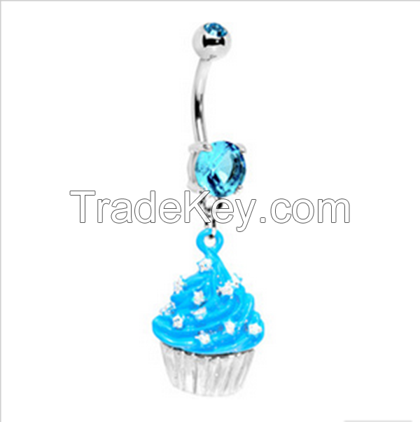 Crystal dangle navel belly piercing jewelry