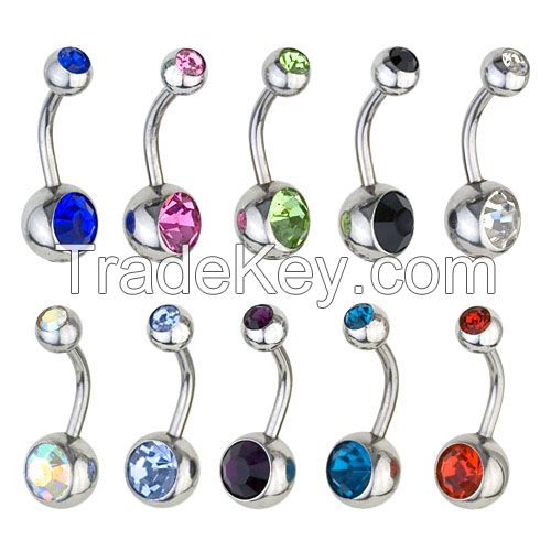 Crystal navel belly piercing ring belly jewelry