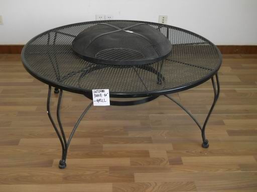 Outdoor Grill Table with Wrought Iron Material