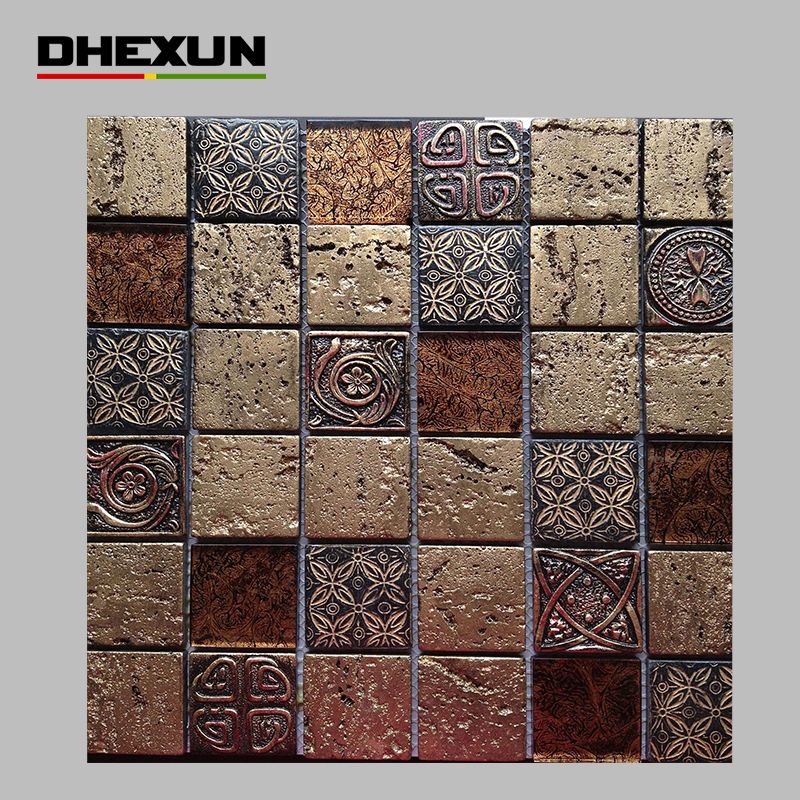 Resin+Glass mosaic floor tile mosaics DBJ-M13018