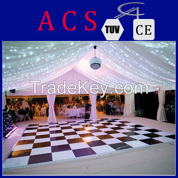 Hot selling high gloss laminate wood dance floor with aluminum edge