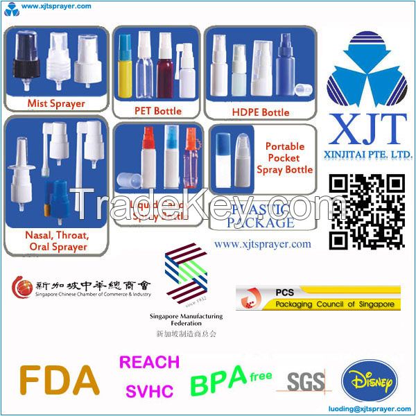 Xinjitai Plastic Fine Mist Sprayer for Pharmaceutical and Cosmetics Application