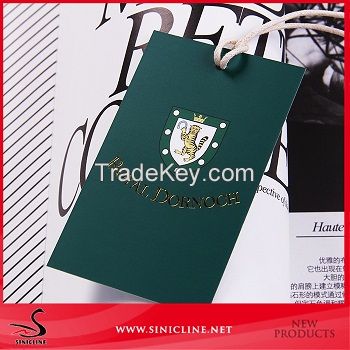 Sinicline Custom paper hang tags with gold foil logo