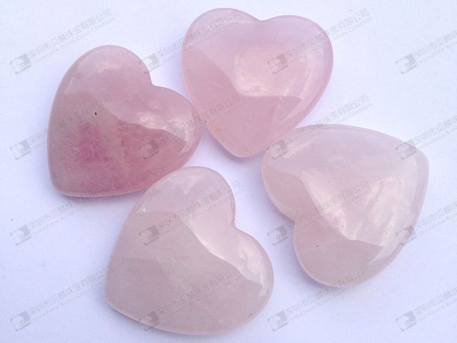 Rose quartz heart shaped loose beads 25mm 