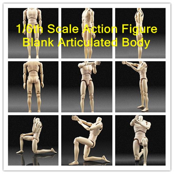 Blank Male Articulated Figure Body, 1/6th Scale Action Figure Body