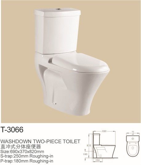 washdown two-piece toilet