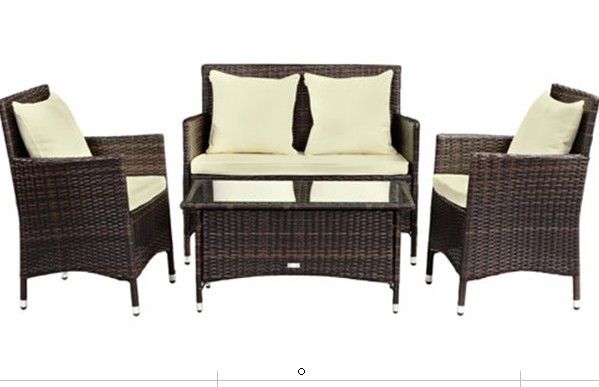 4 pieces Rattan wicker sofa set Rattan Wicker Indoor/Outdoor Sofa Lounge Setting