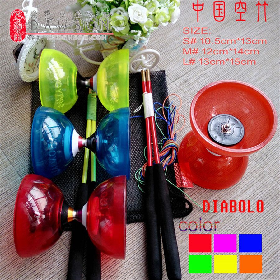Chinese Yoyo Diabolo 1/3/5 Bearings Set Packing with Bag, Strings, Sticks