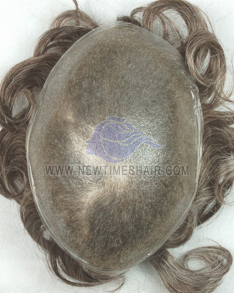 Ultra Thin Skin Base With V-looped Men Hair Toupee