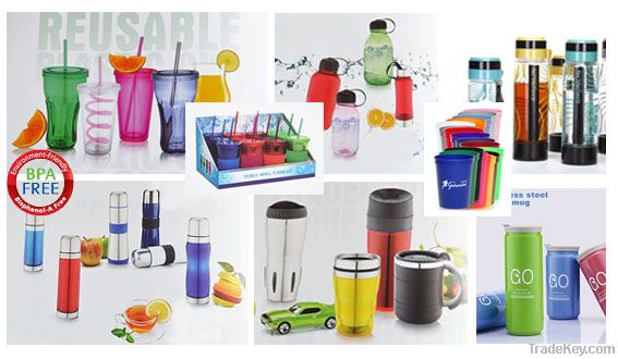 BPA FREE 5% discount PP beverage mugs/cups with lid