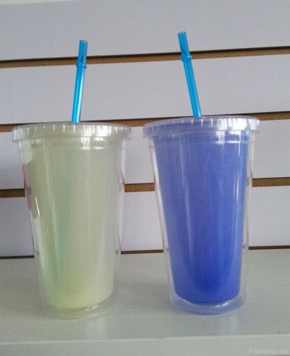 variable color pp tumbler/insulated cups with straw BPA FREE