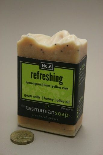 Handmade Soap: LEMONGRASS, LIME, Fresh Tasmanian Goats Milk, Honey, Olive Oil