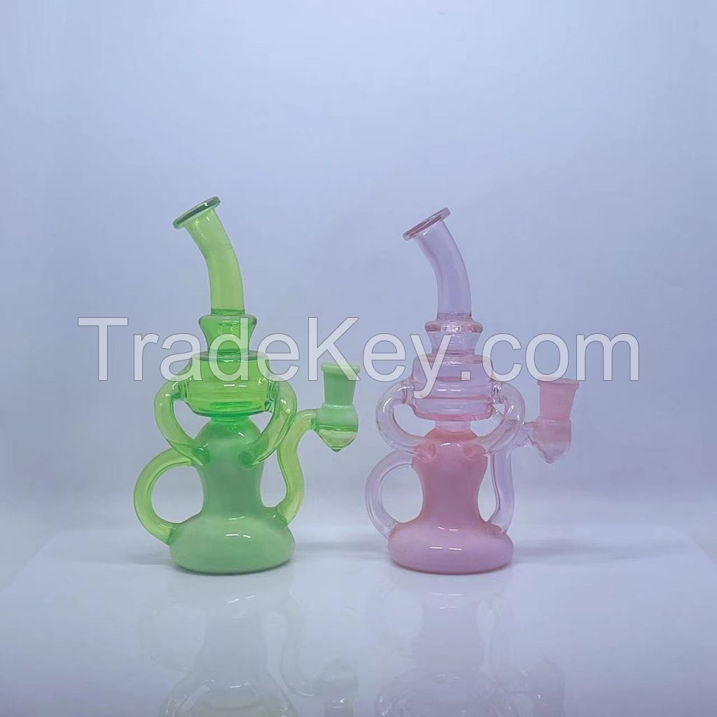 Hot Selling Red Green Mix Ball Inner Perc Glass Water Pipe DAB Rig Glass Smoking Pipe with Glass Smoking Accessories