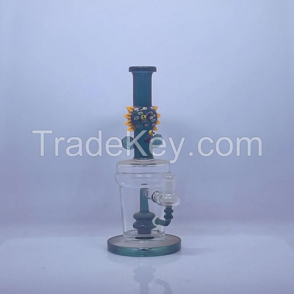 Wholesale Factory Heavy Resin Sweet Puff Pipe Glass Smoking Hookah Oil DAB Rig Glass Water Pipe for Dry Herb